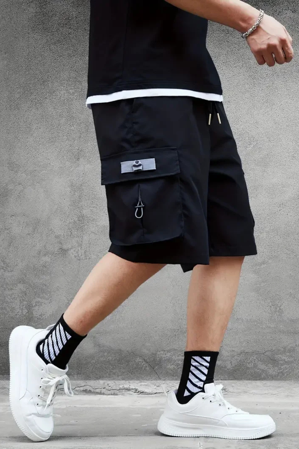 SHORT CARGO NOIR KIZUGAWA