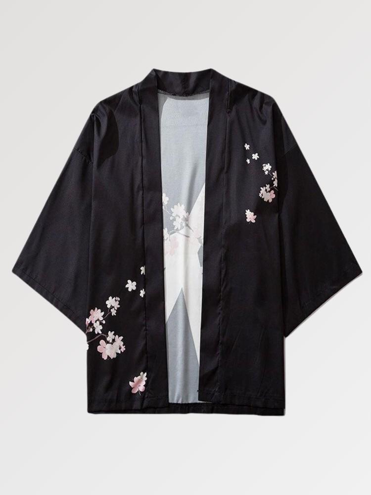 Kimono Femme Court Fleuri Tsuruga