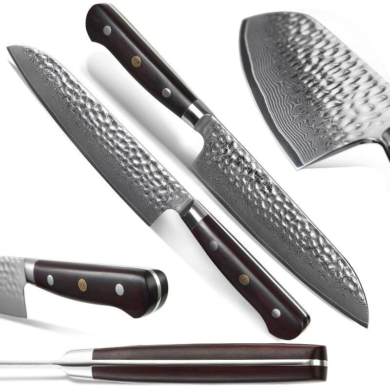 Couteau Japonais Santoku à Lame Damas | KietsuJapan