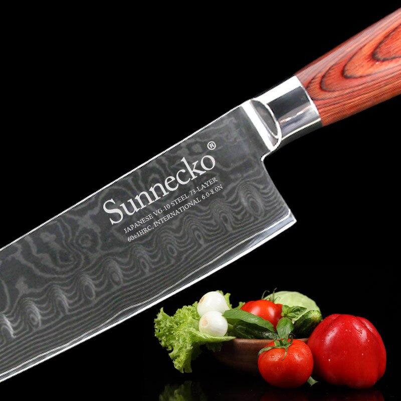 Couteau Japonais Santoku Manche Pakka Brun | KietsuJapan