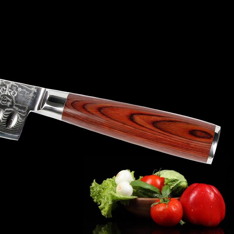 Couteau Japonais Santoku Manche Pakka Brun | KietsuJapan