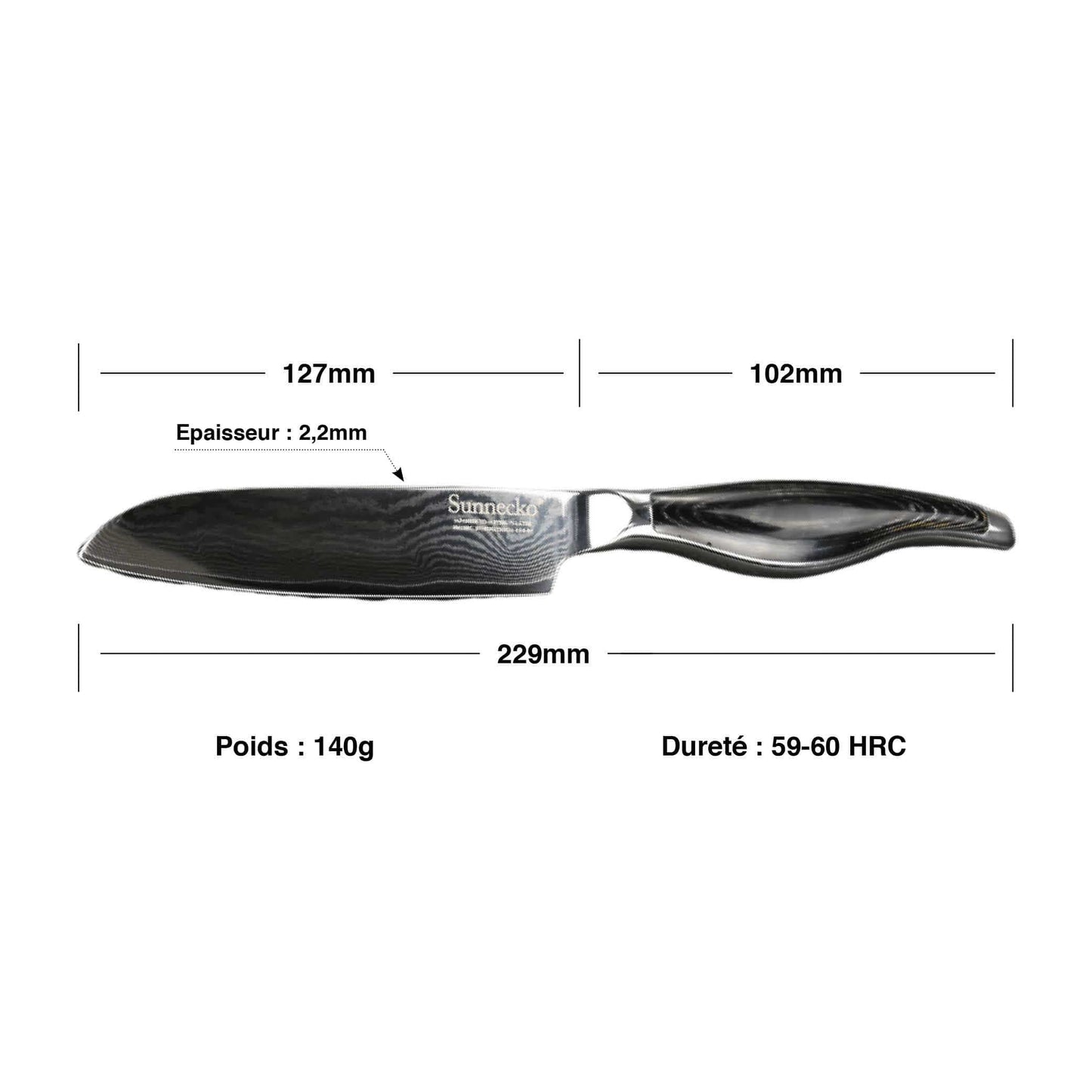 Couteau Japonais Santoku Manche Pakka Ergonomique | KietsuJapan