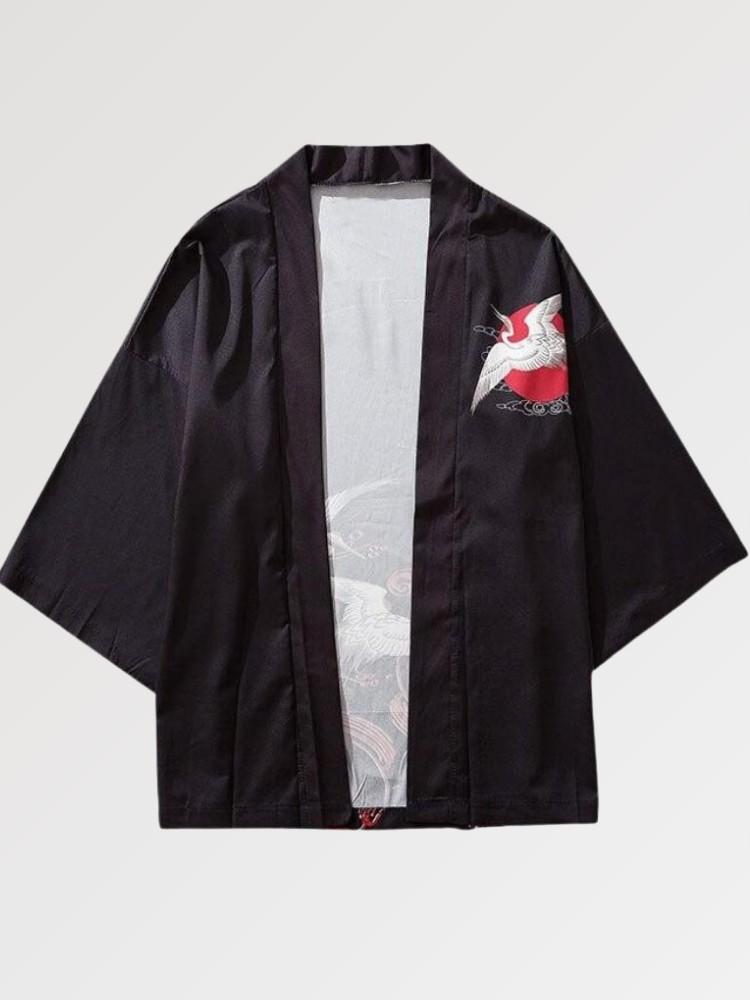 Kimono Noir et Blanc Femme Mizuho