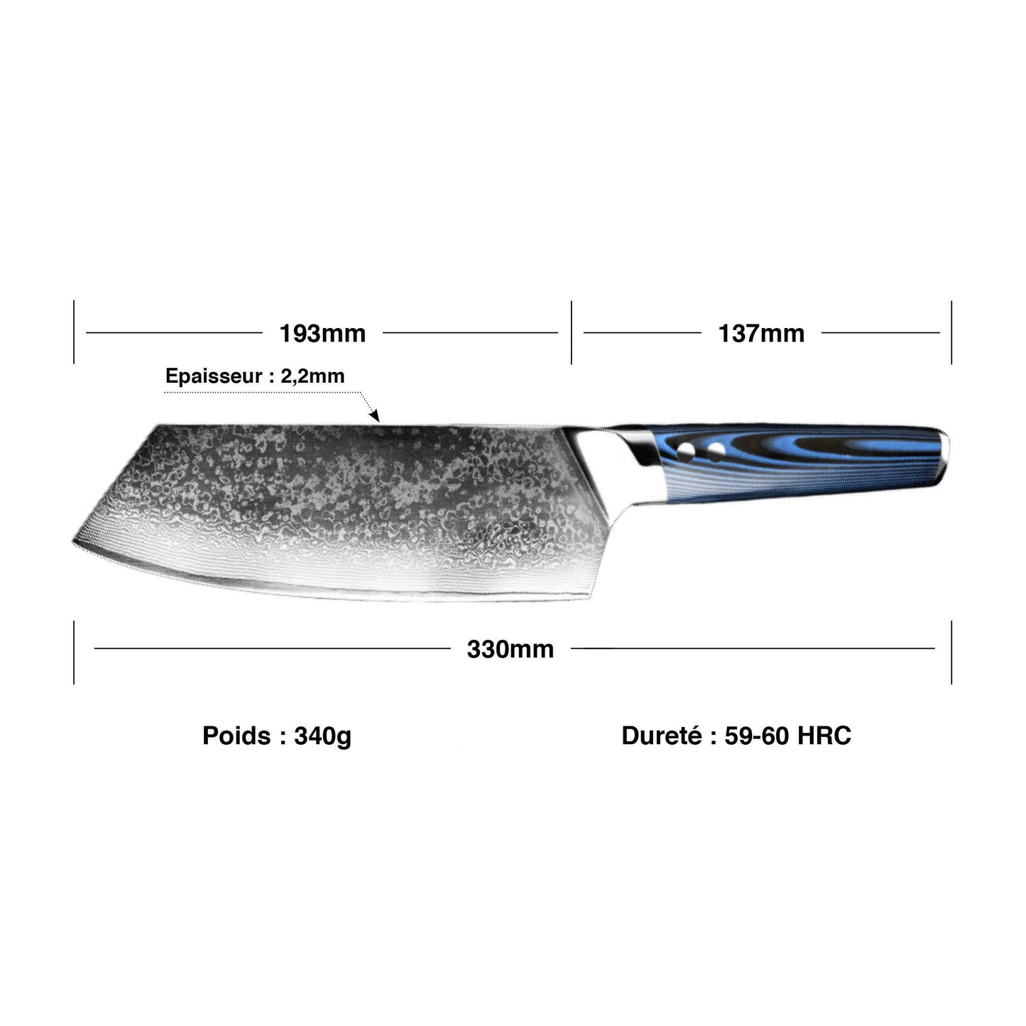 Lame Nakiri Manche Bleu | KietsuJapan