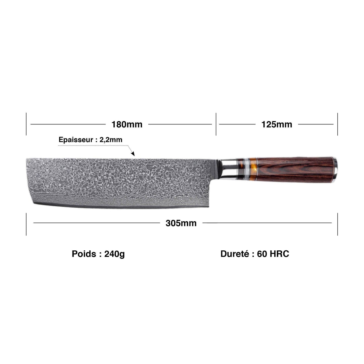 Nakiri Japonais Manche Grenat | KietsuJapan