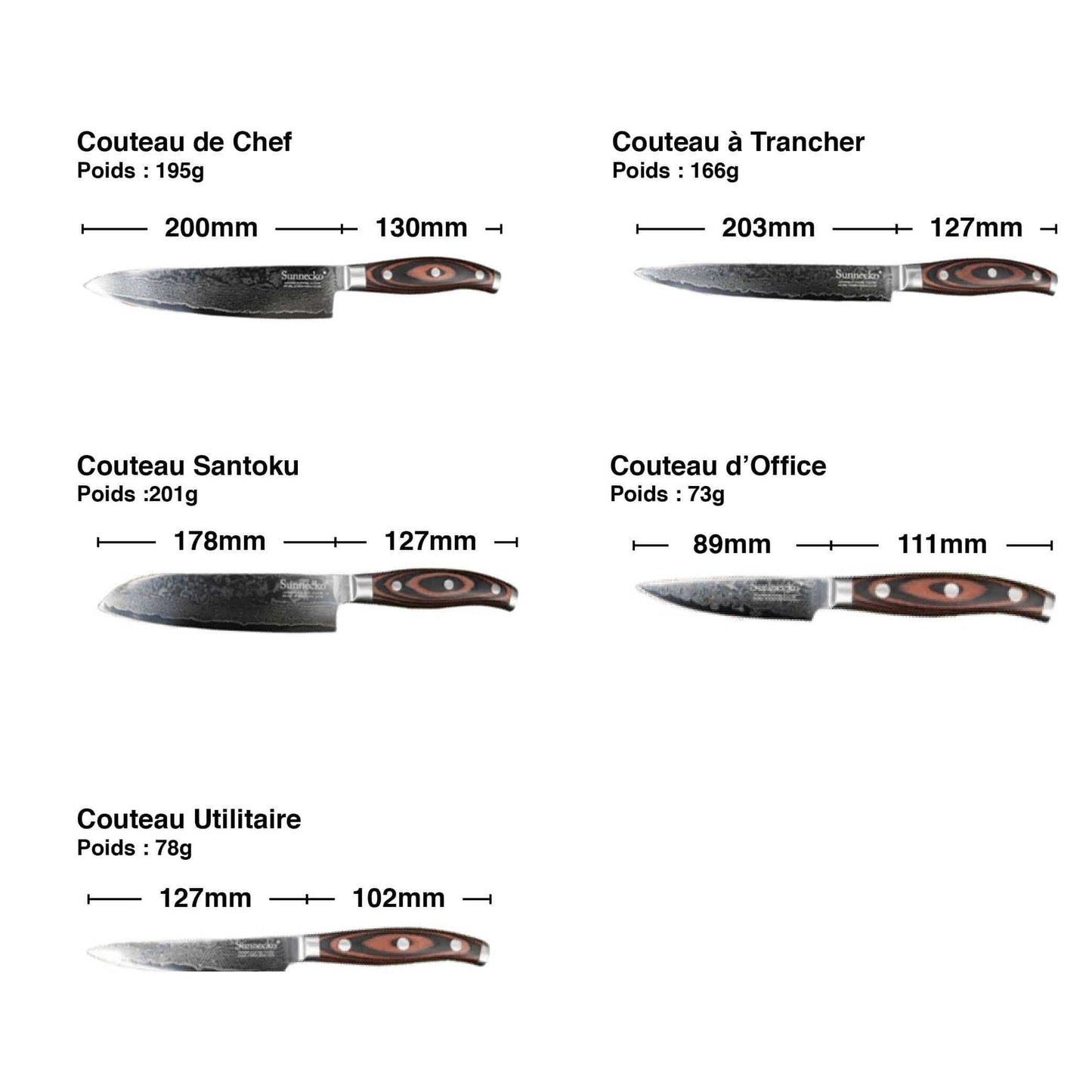 Set Couteaux Cuisine Damas | KietsuJapan