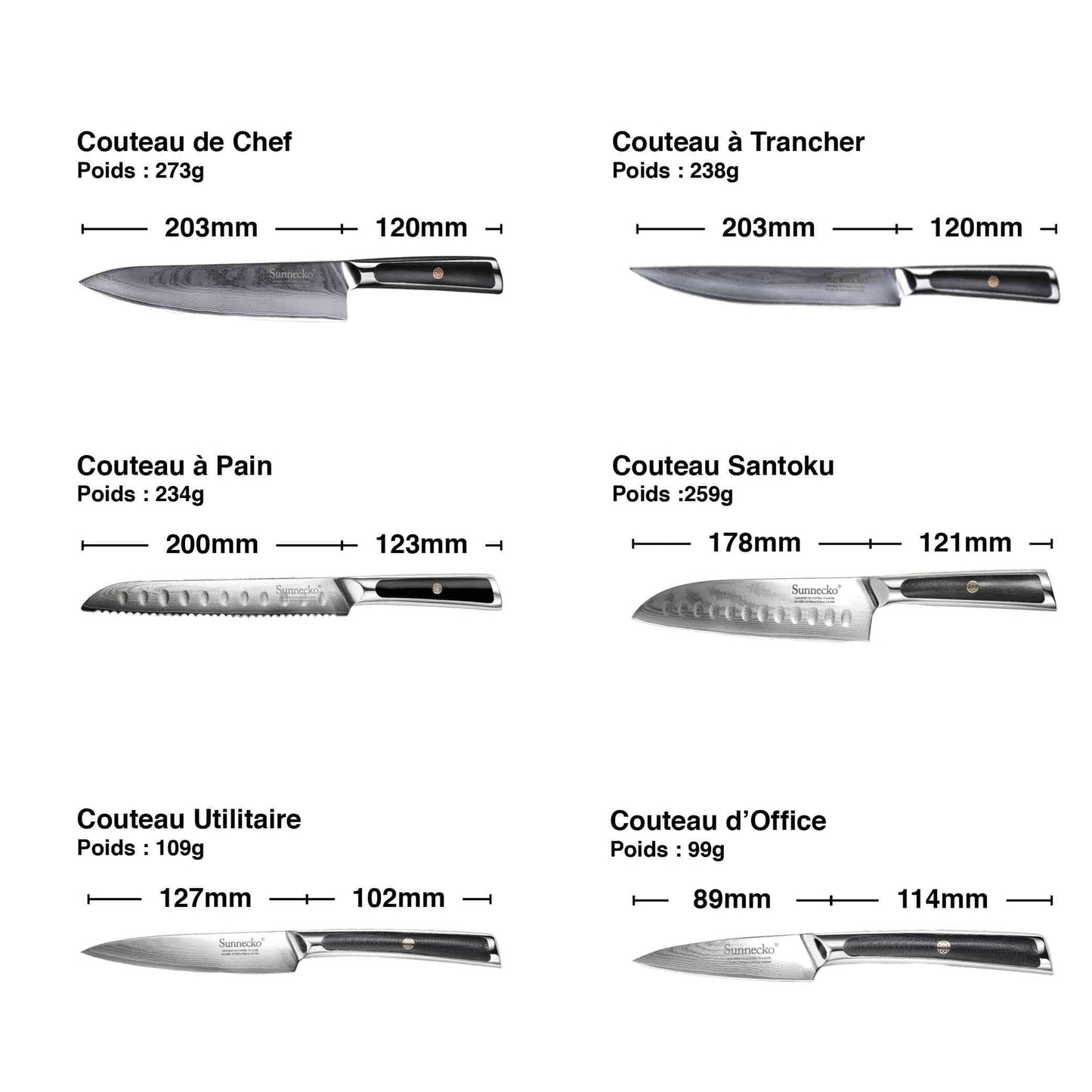 Set Couteaux Cuisine Métal | KietsuJapan
