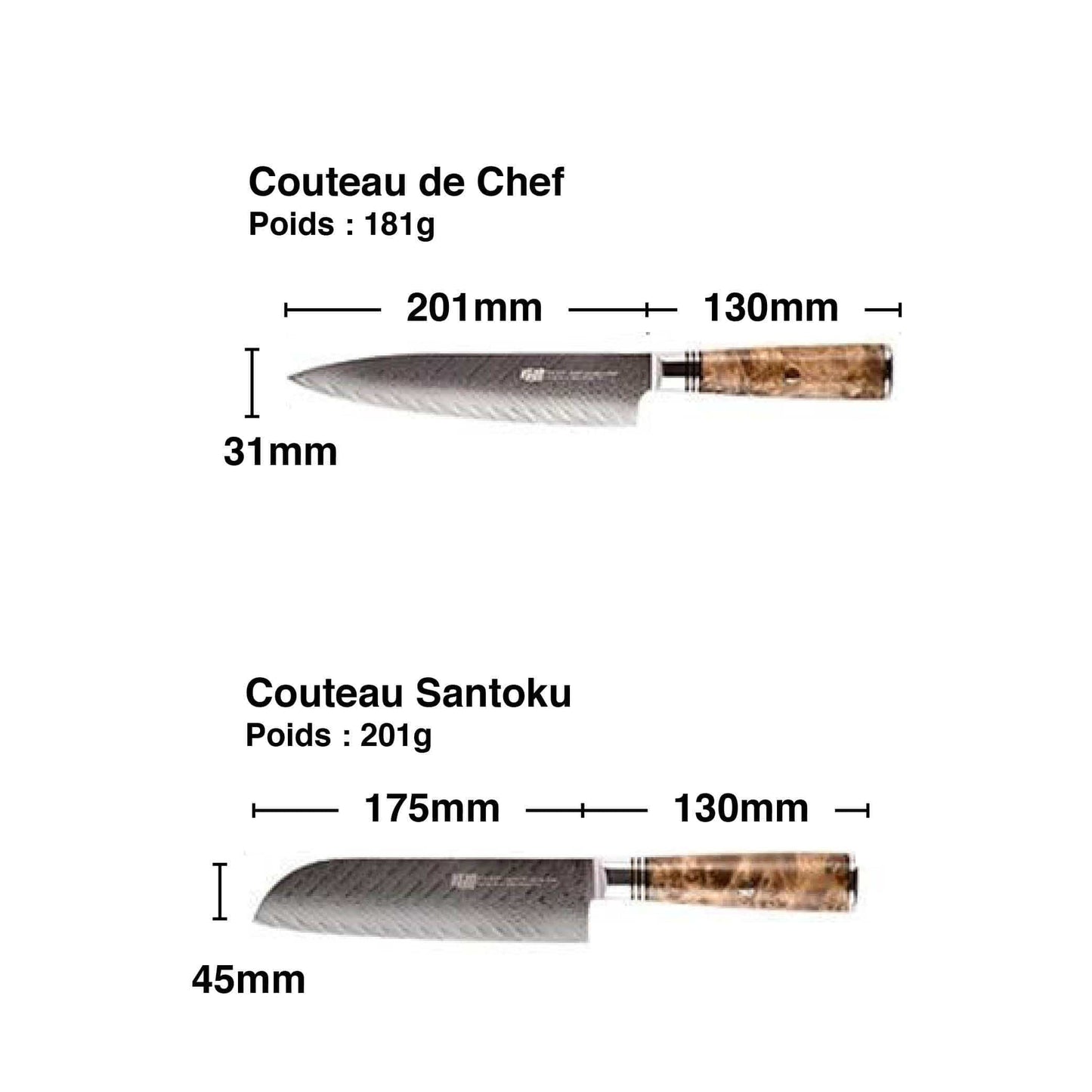 Set de 2 Couteaux Japonais Professionnel | KietsuJapan