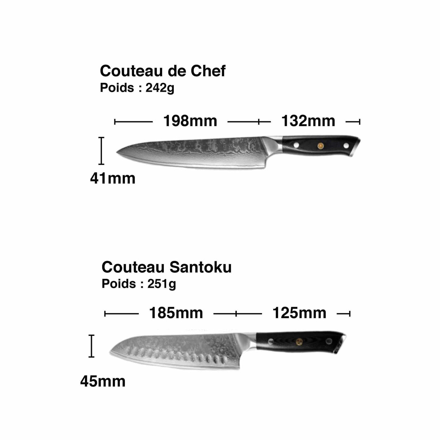 Set de Couteaux Japonais Polyvalent | KietsuJapan