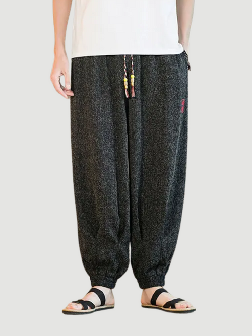 Pantalon Brodé Style Japonais