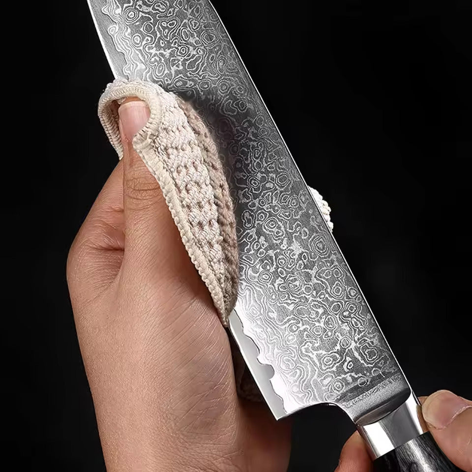 Couteau Japonais Santoku Manche Bois Ebène