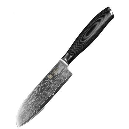 Couteau Damas Santoku Manche Pakka Noir | KietsuJapan