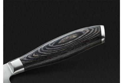 Couteau Damas Santoku Manche Pakka Noir | KietsuJapan