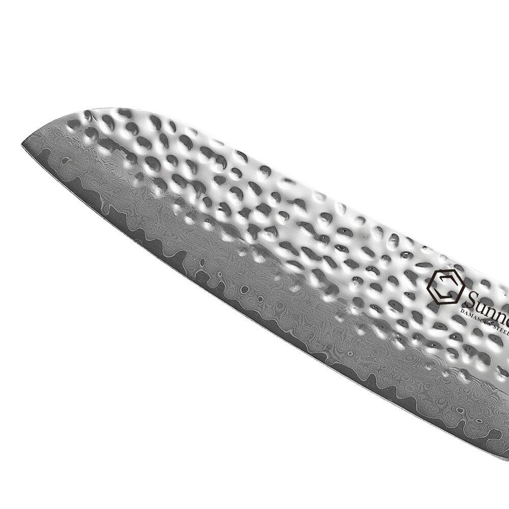 Couteau Damas Santoku Manche Rouge | KietsuJapan