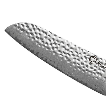 Couteau Damas Santoku Manche Rouge | KietsuJapan