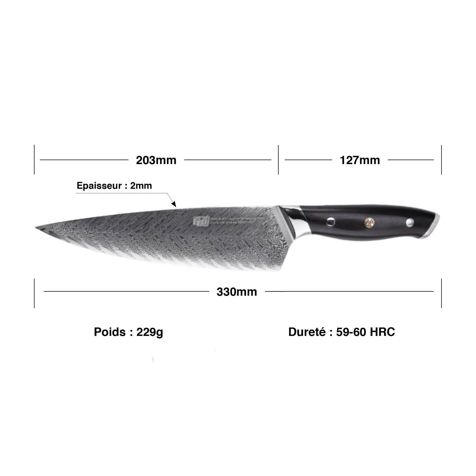 Couteau de Chef Japonais Damas | KietsuJapan
