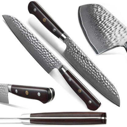 Couteau Japonais Santoku à Lame Damas | KietsuJapan