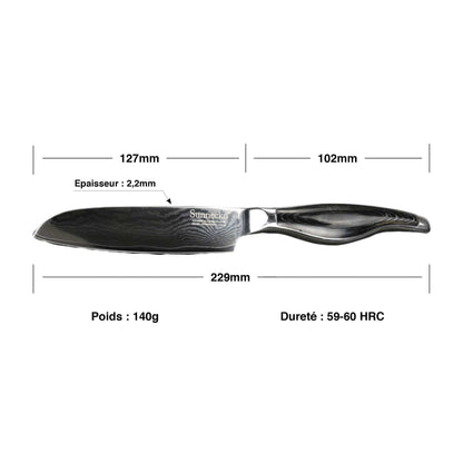 Couteau Japonais Santoku Manche Pakka Ergonomique | KietsuJapan