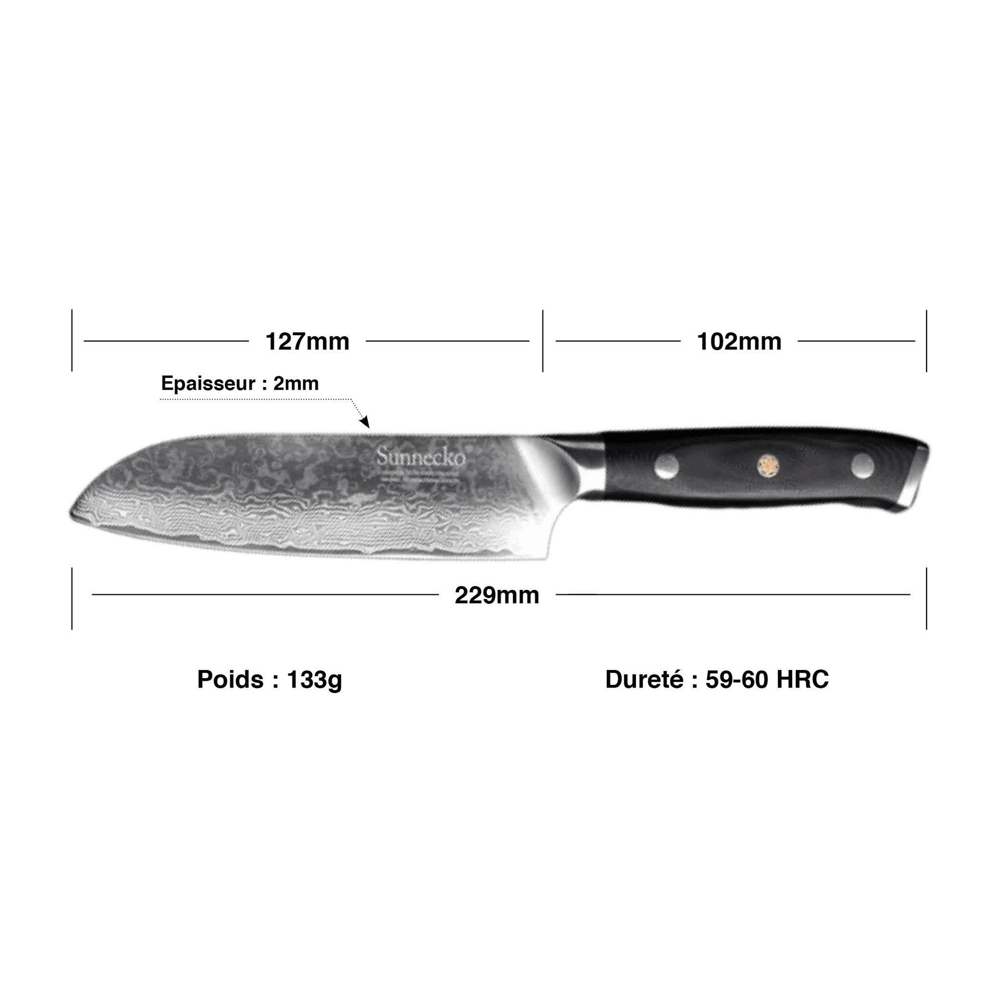 Couteau Japonais Santoku Manche Résine | KietsuJapan