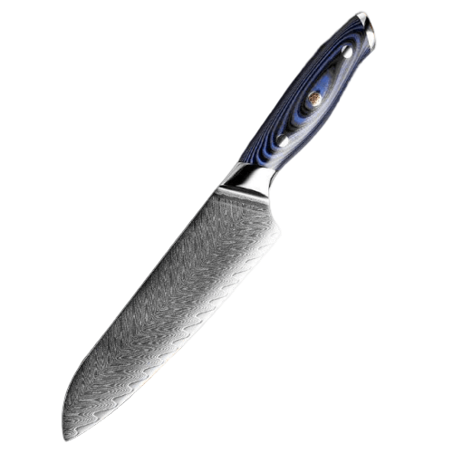 Couteau Santoku Manche Bleu | KietsuJapan