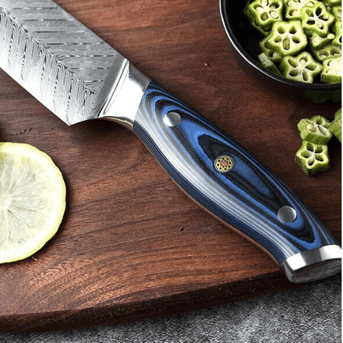 Couteau Santoku Manche Bleu | KietsuJapan