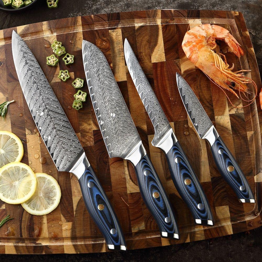 Couteau Santoku Manche Bleu | KietsuJapan