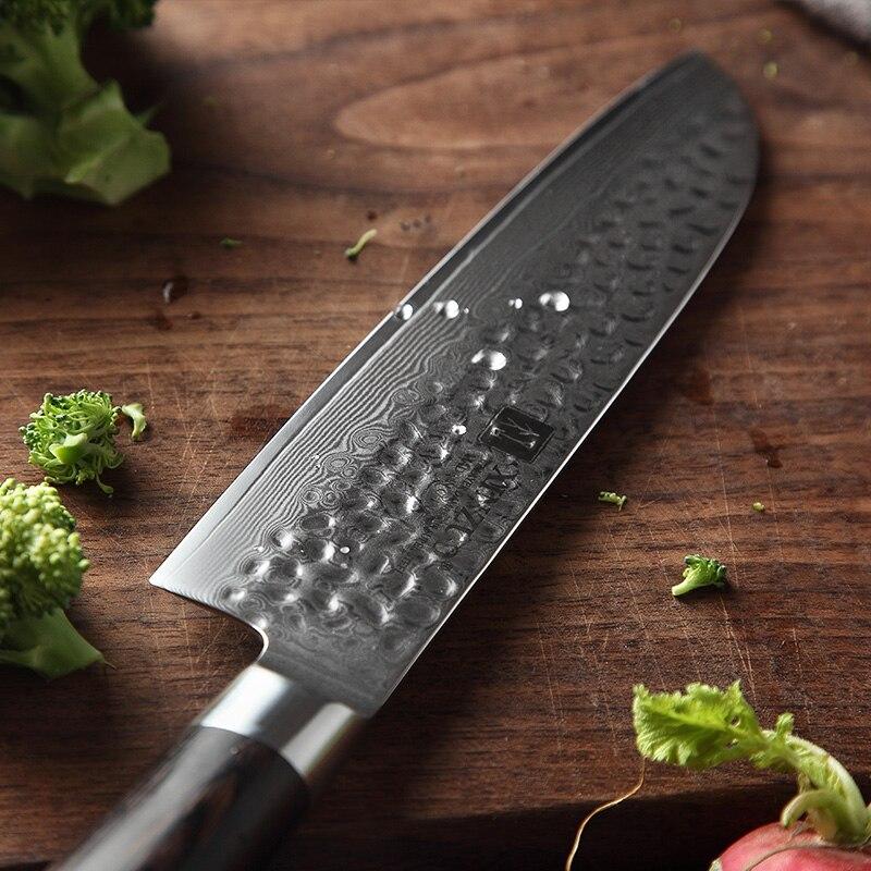 Couteau Santoku Manche Pakka Brun | KietsuJapan