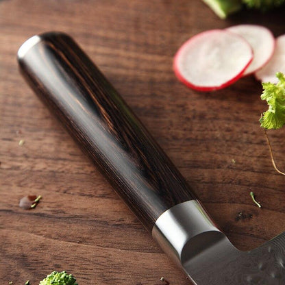 Couteau Santoku Manche Pakka Brun | KietsuJapan