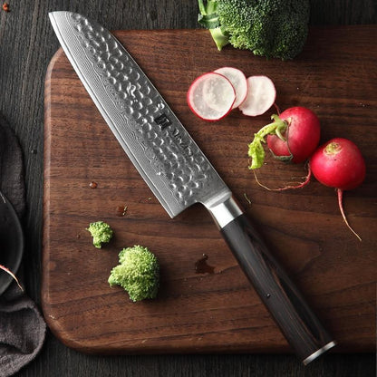 Couteau Santoku Manche Pakka Brun | KietsuJapan