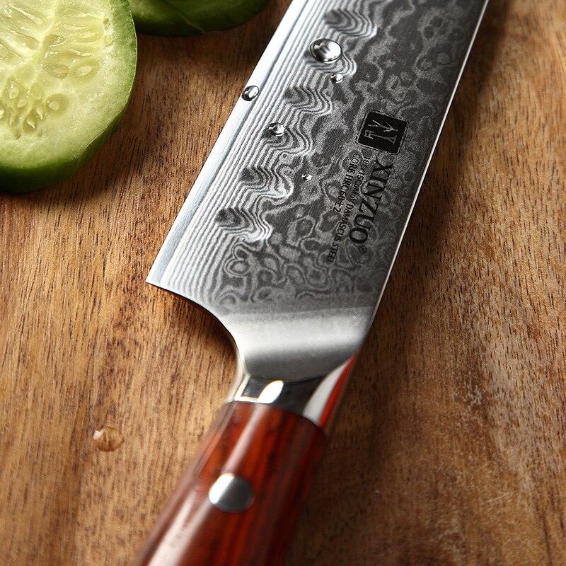 Couteau Santoku Manche Palissandre Courbé | KietsuJapan