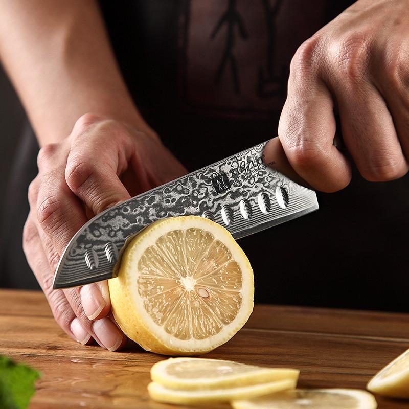 Couteau Santoku Manche Palissandre Courbé | KietsuJapan