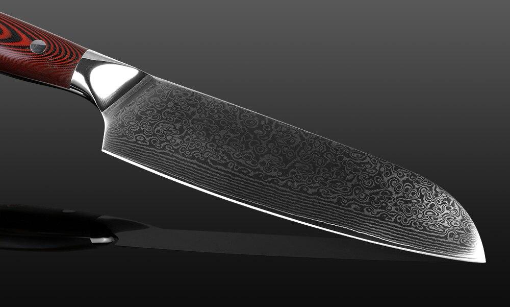 Couteau Santoku Manche Rouge | KietsuJapan