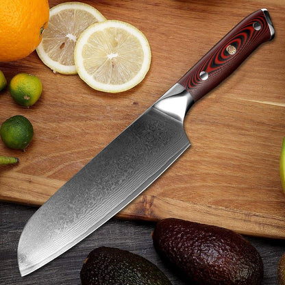Couteau Santoku Manche Rouge | KietsuJapan