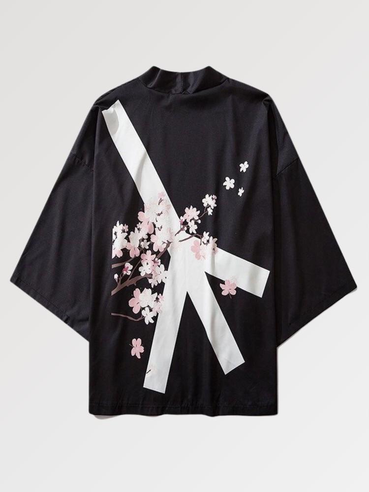 Kimono Femme Court Fleuri Tsuruga