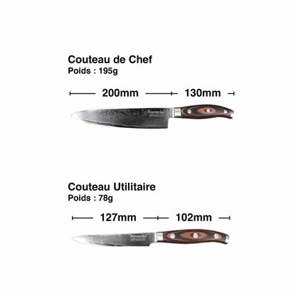 Set 2 Couteaux Cuisine Japonais | KietsuJapan