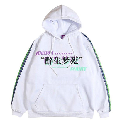 Sweat à Capuche Écriture Japonaise Glitch